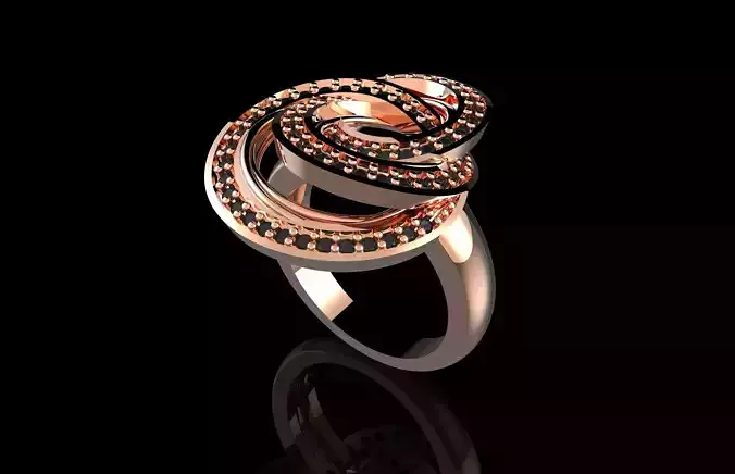 Fashion Ring With Brilliants 3D Print Model