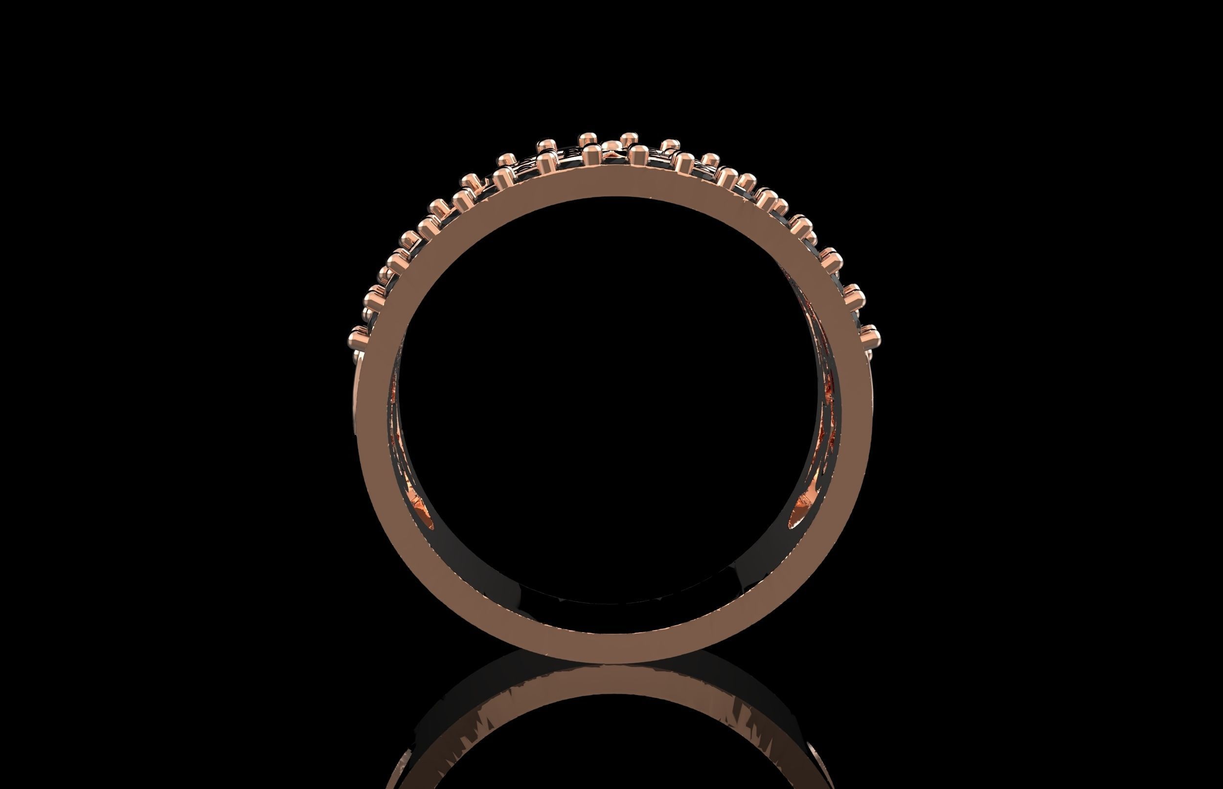 Fashion Ring With Brilliants 3D Print Model 3D print model_6