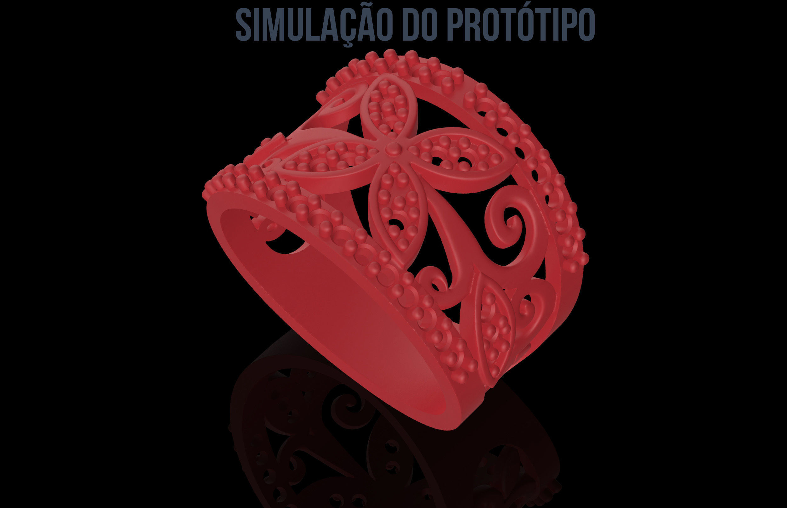 Fashion Ring With Brilliants 3D Print Model 3D print model_9