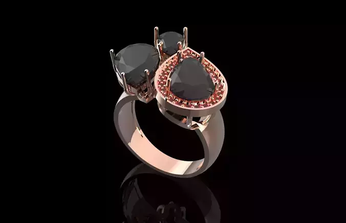  Fashion Ring With Brilliants 3D Print Model
