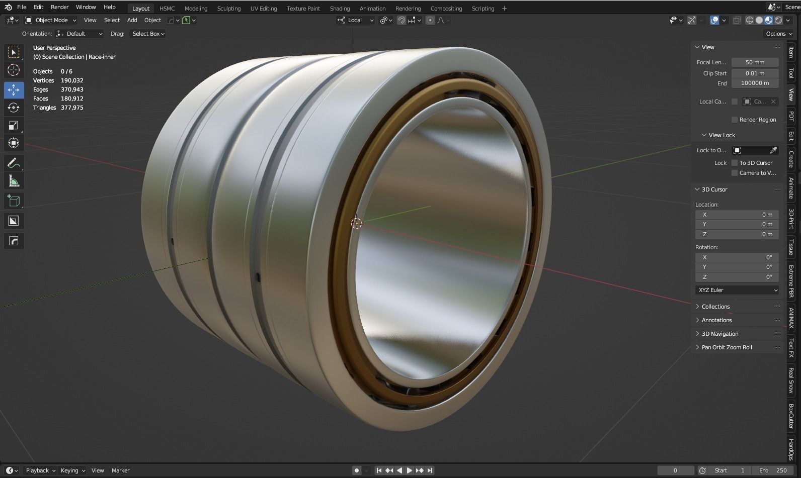 Four-row tapered bearing 3D model_2