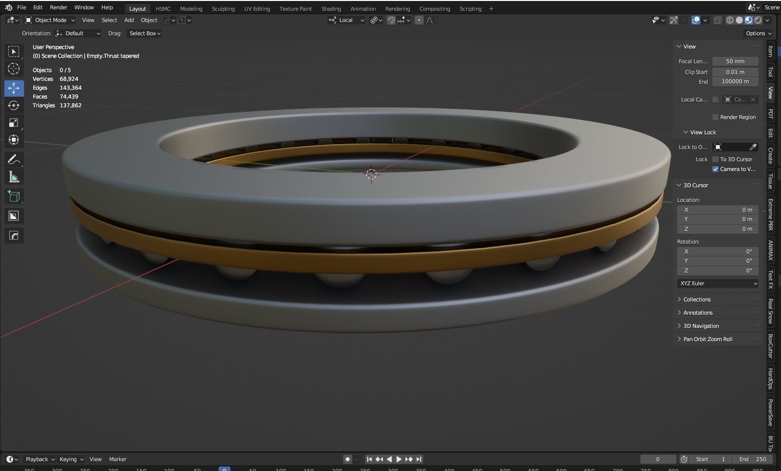 Thrust bearing - Tapered type 3D model_7