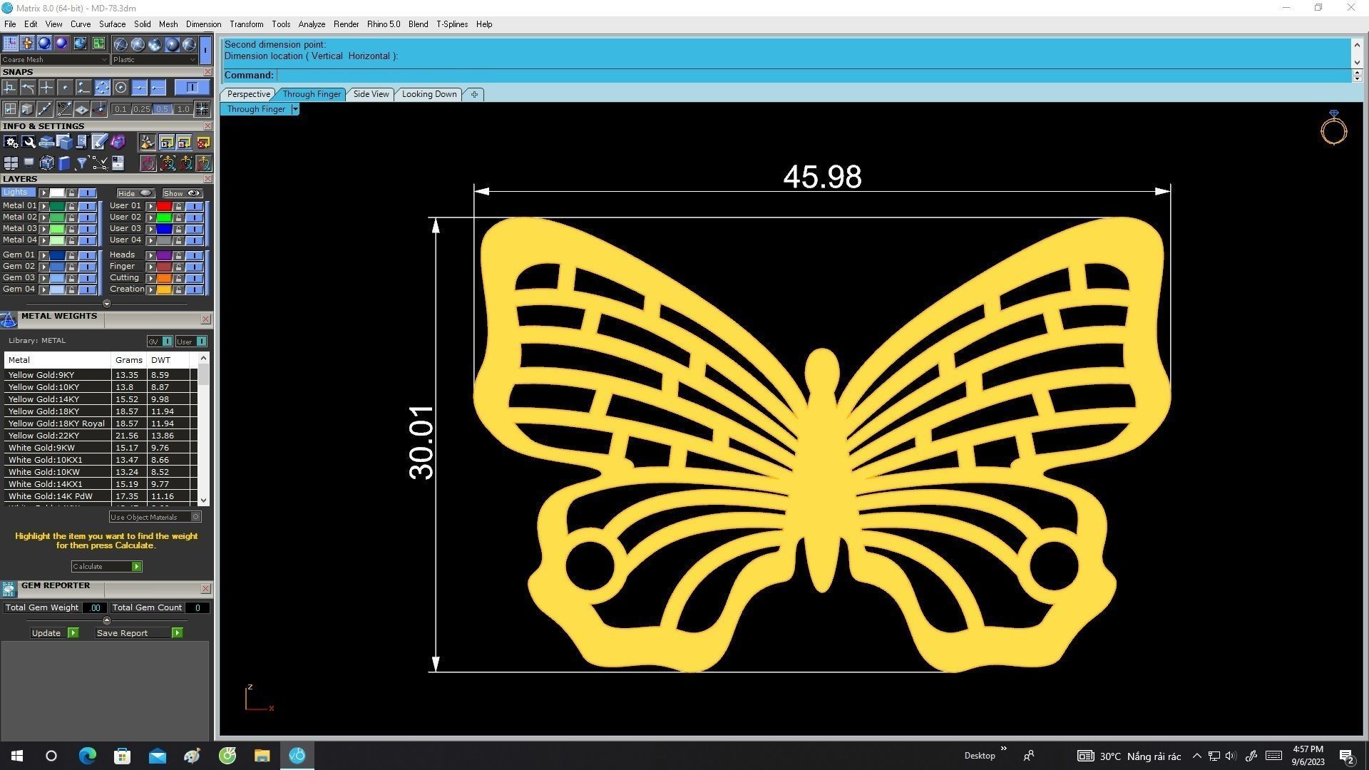 6813 Gold Butterfly Pendant 3D print model_6