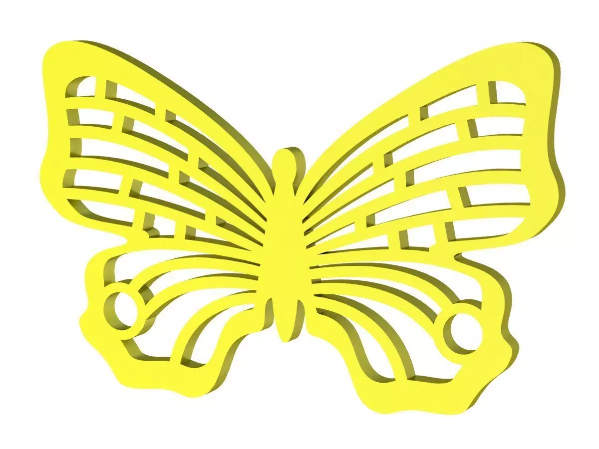 6813 Gold Butterfly Pendant 3D print model_0
