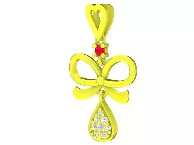 6817 Diamond Bow Pendant