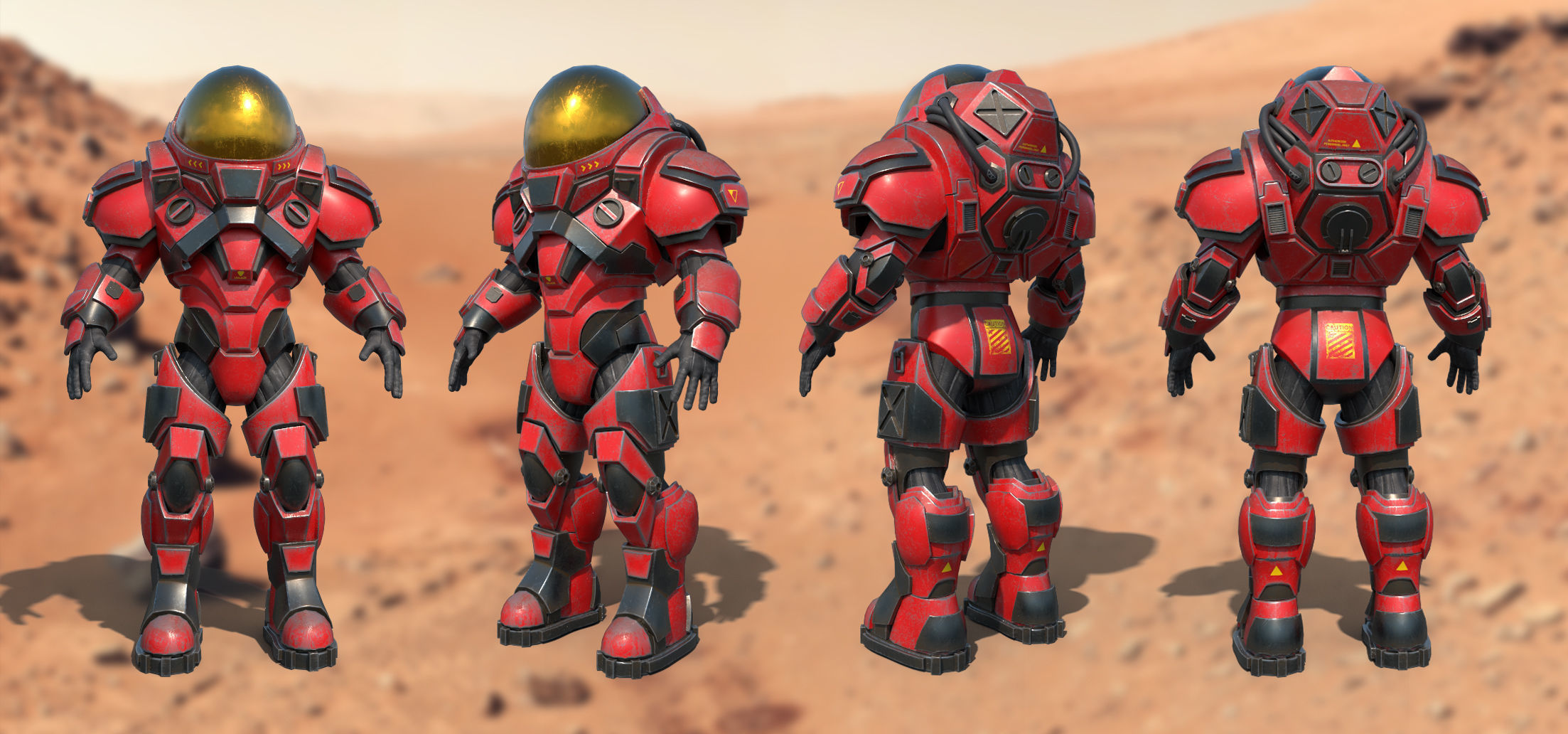 Battle Suit Low-poly 3D model_5