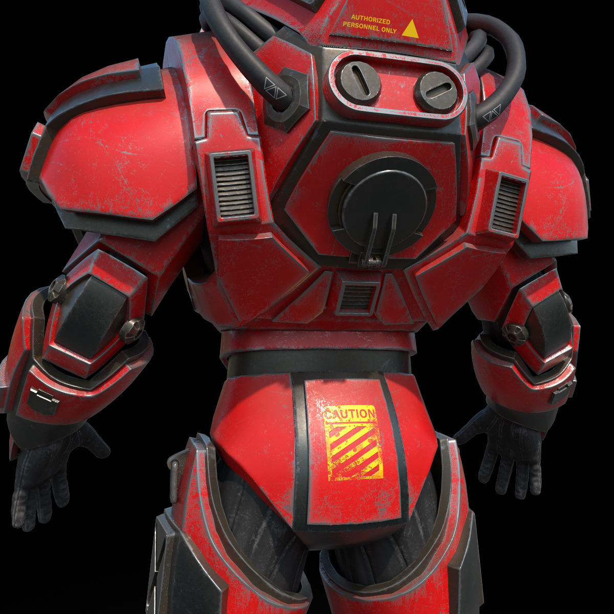 Battle Suit Low-poly 3D model_8