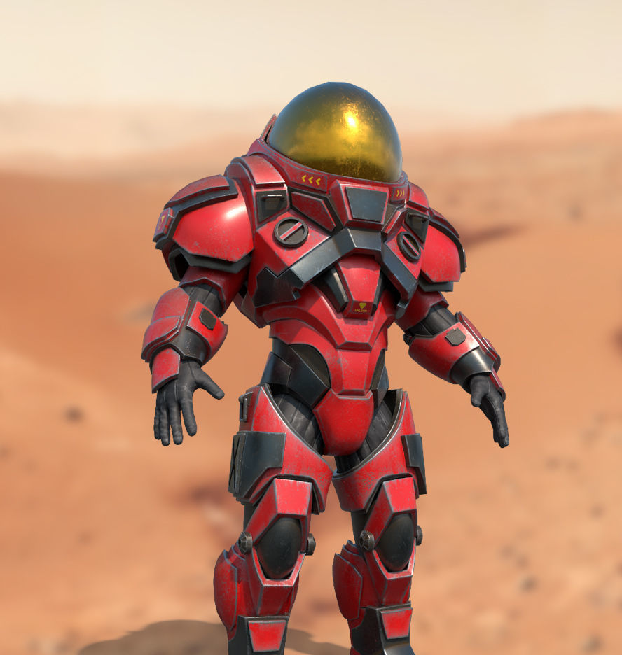 Battle Suit Low-poly 3D model_4