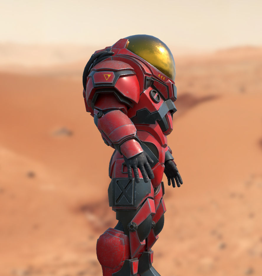 Battle Suit Low-poly 3D model_2