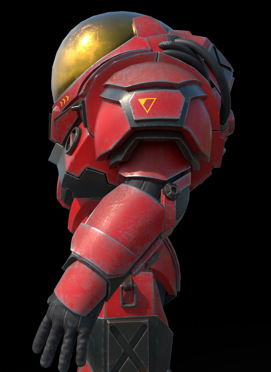 Battle Suit Low-poly 3D model_9
