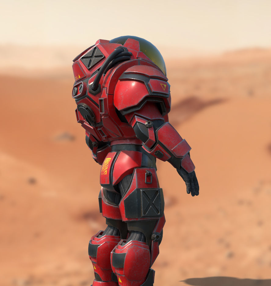 Battle Suit Low-poly 3D model_1