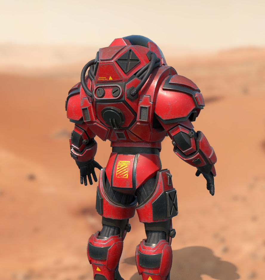 Battle Suit Low-poly 3D model_3