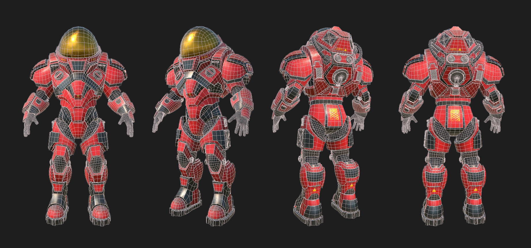Battle Suit Low-poly 3D model_6