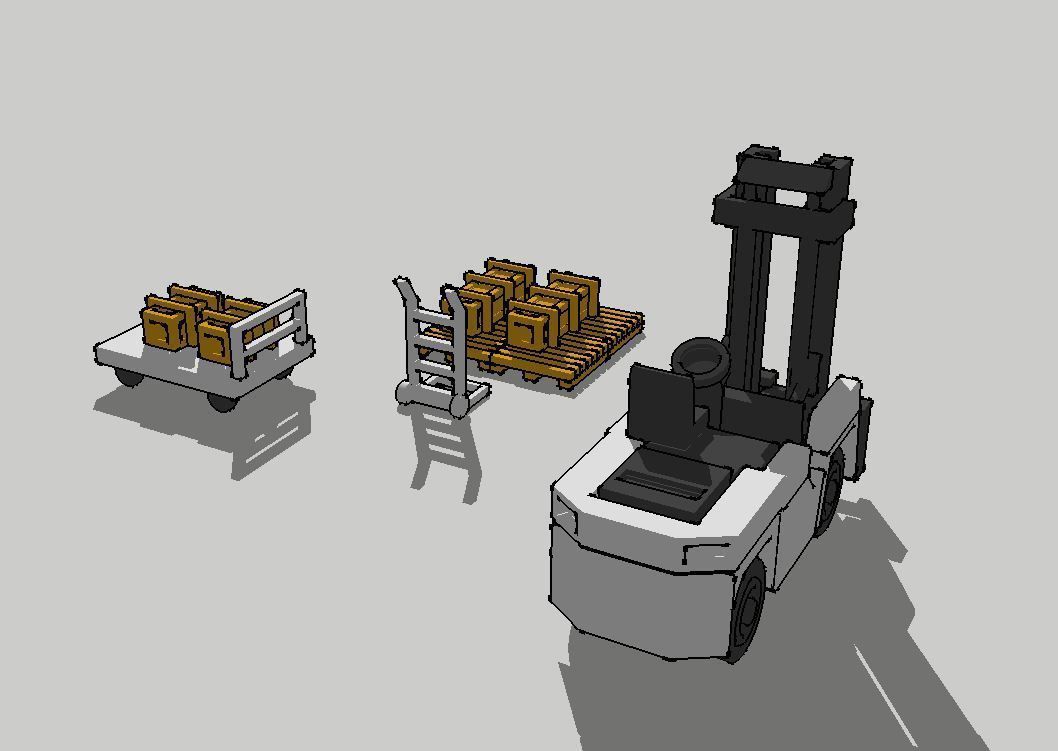 Warehouse Accessories Forklift Cart Pallet by Outland Models 3D print model_3