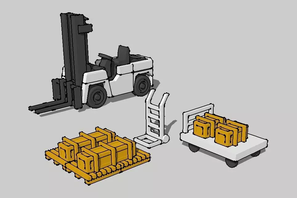Warehouse Accessories Forklift Cart Pallet by Outland Models 3D print model_0