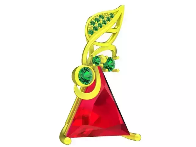 6820 Trillion Diamond Leaf Pendant