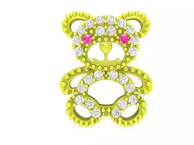 6830 Kute Bear Diamond Pendant