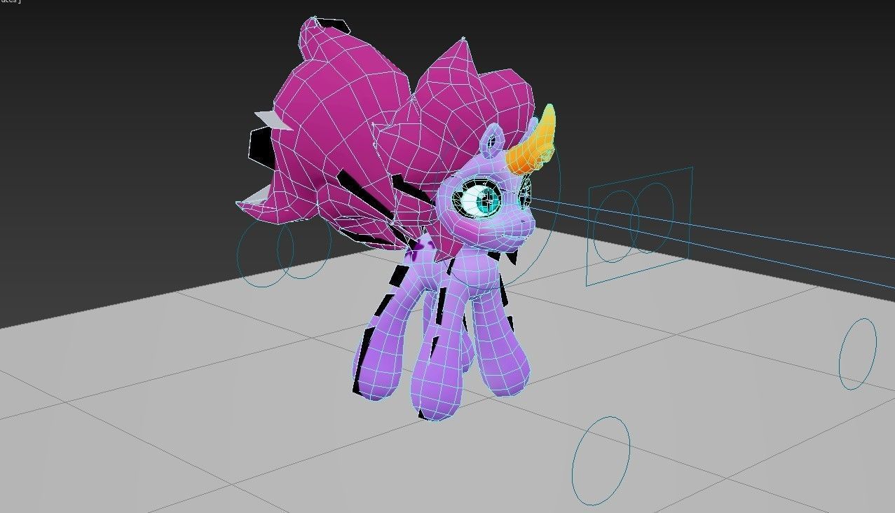 Pony Game character - Purplia Low-poly 3D model_6