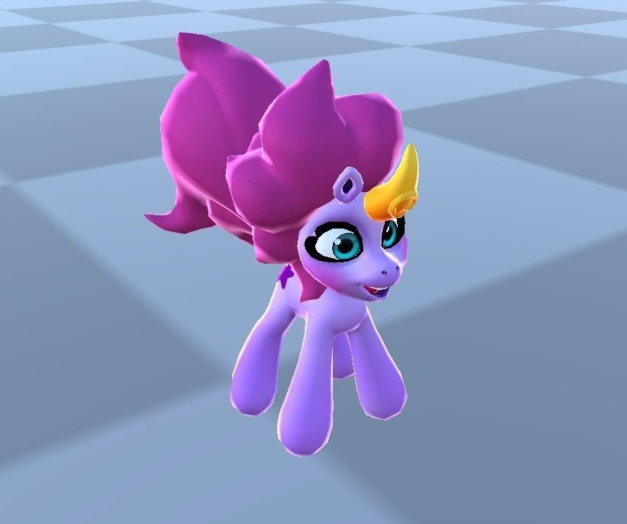 Pony Game character - Purplia Low-poly 3D model_5