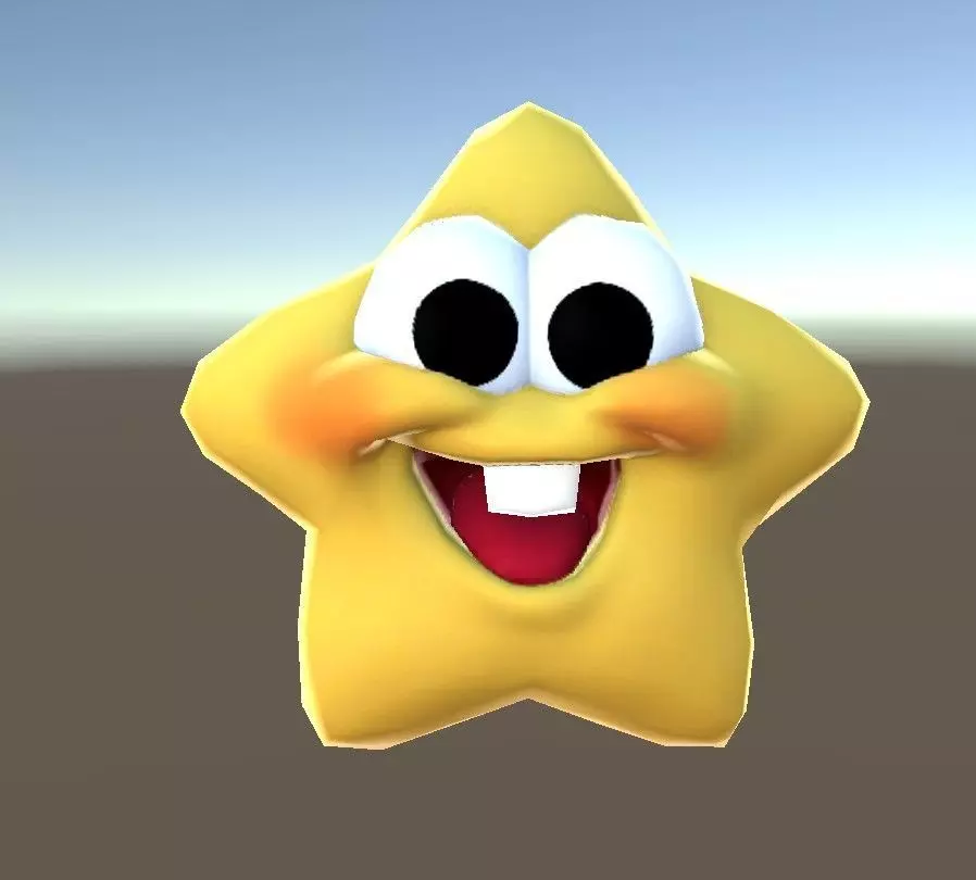 Happy Star - Low poly Game ready Free low-poly 3D model