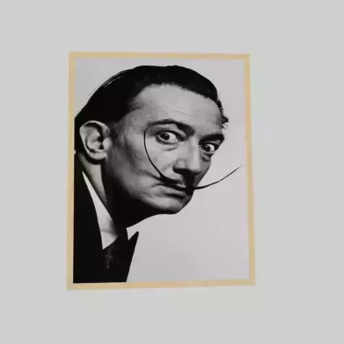 Salvador Dali portrait Low-poly 3D model