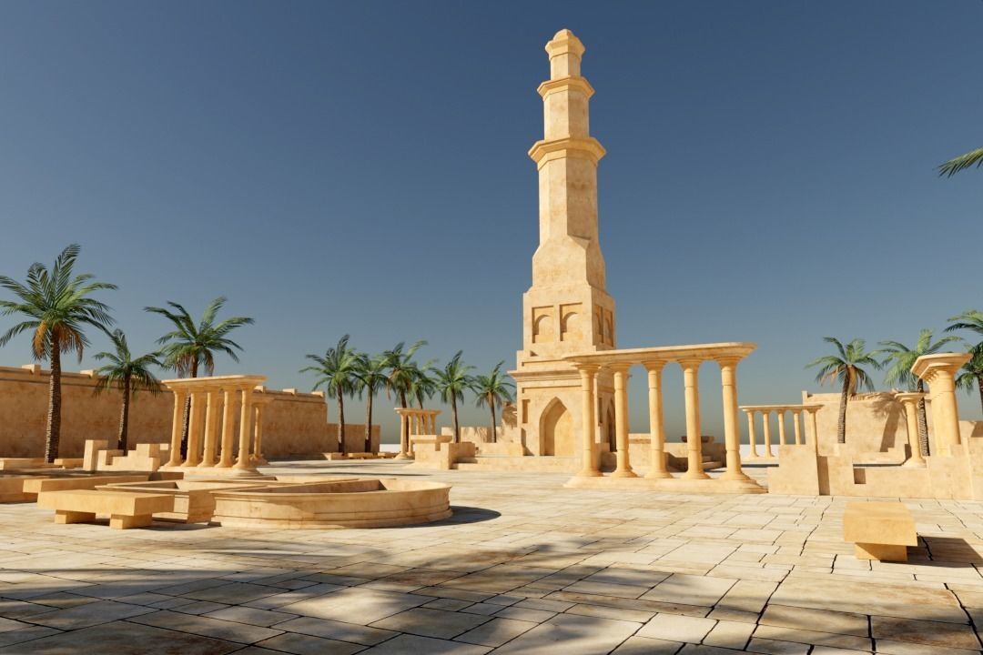 ancient desert arena 3D model_3