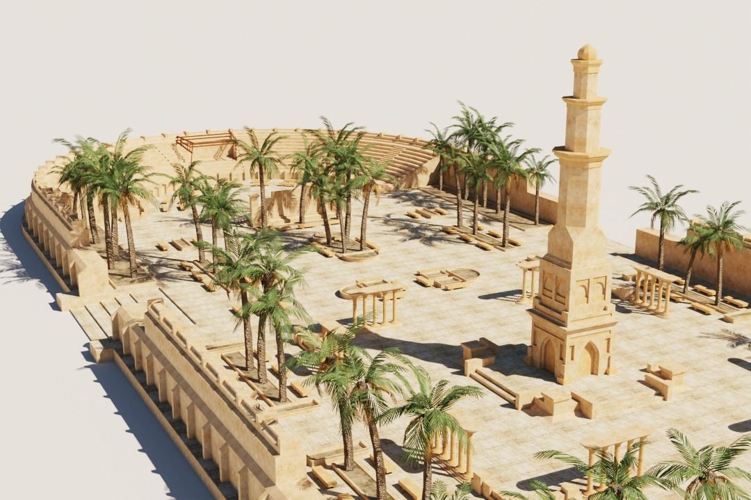 ancient desert arena 3D model_1