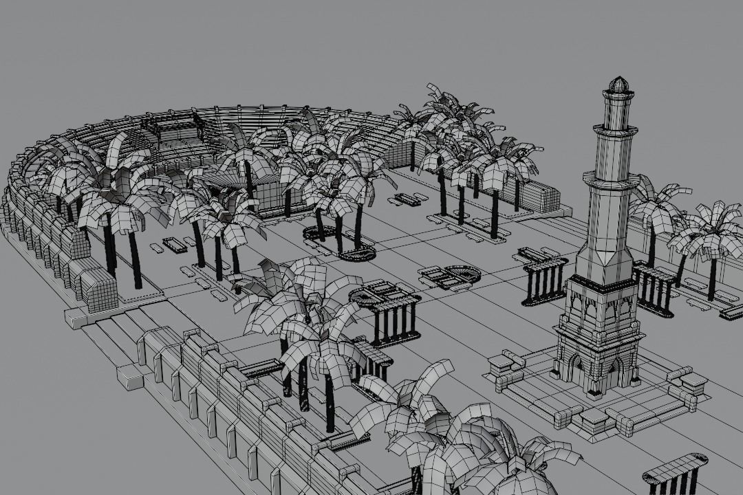 ancient desert arena 3D model_9