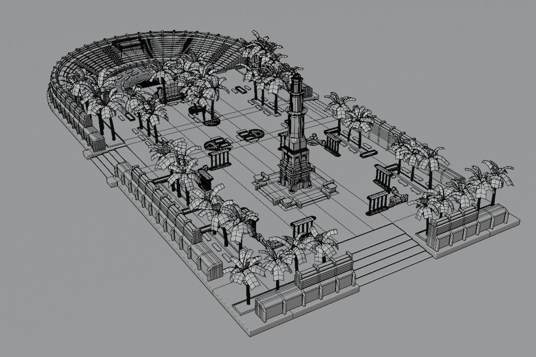 ancient desert arena 3D model_10