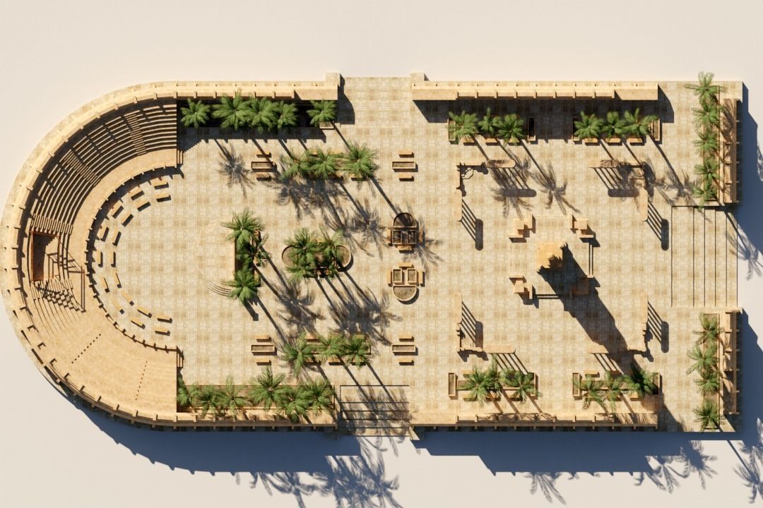 ancient desert arena 3D model_2