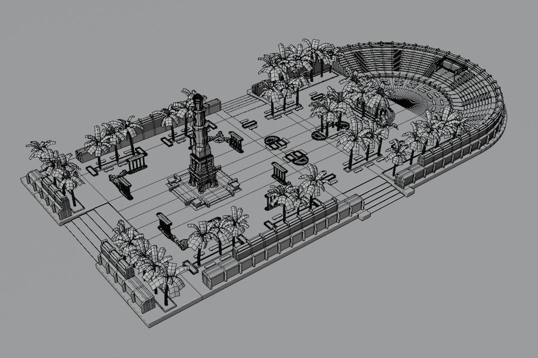 ancient desert arena 3D model_11