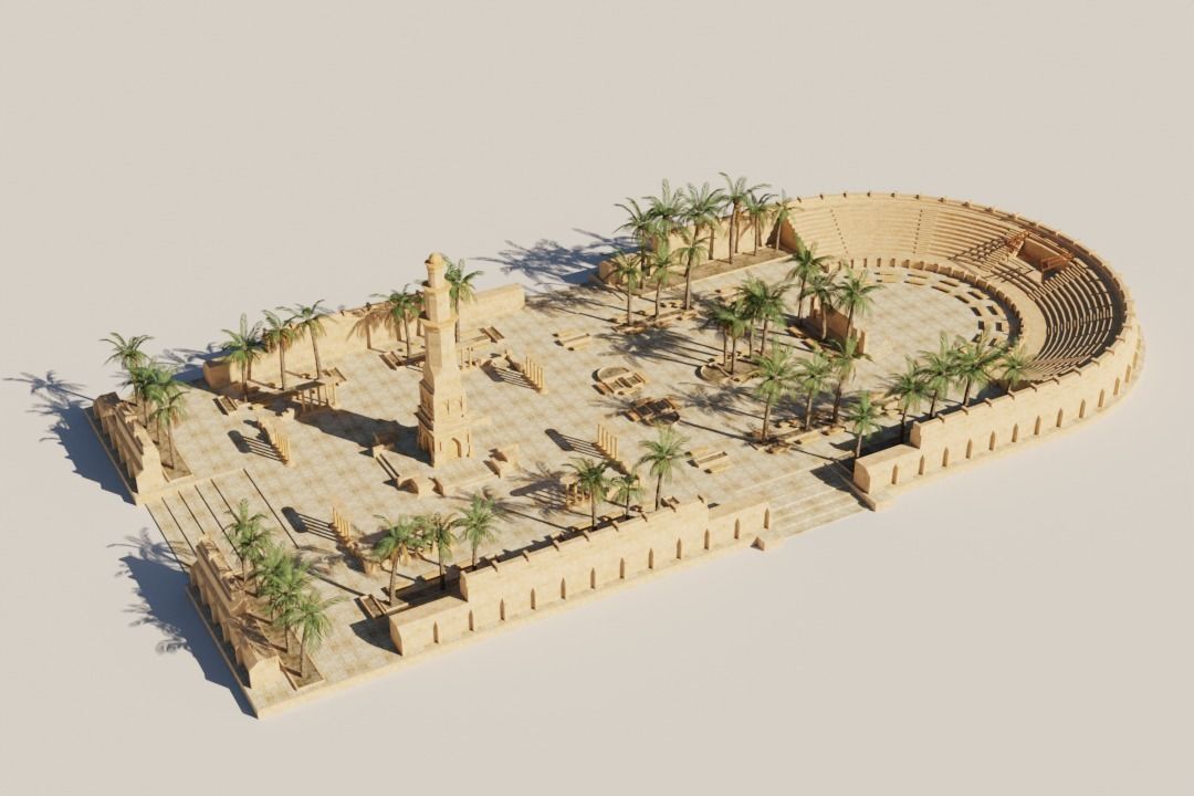 ancient desert arena 3D model_6