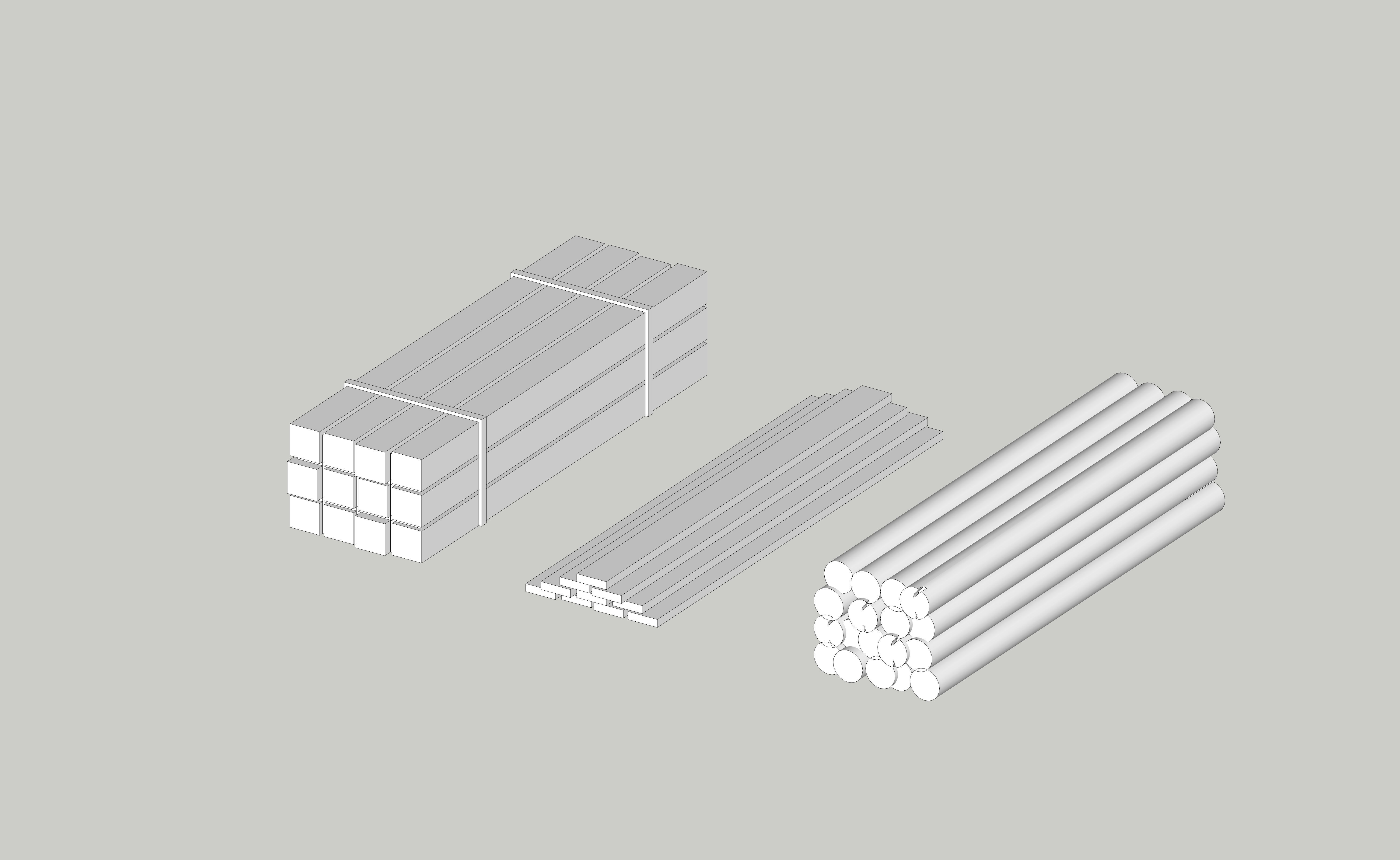 Construction Wood Loads Timber Batten by Outland Models Low-poly 3D model_1