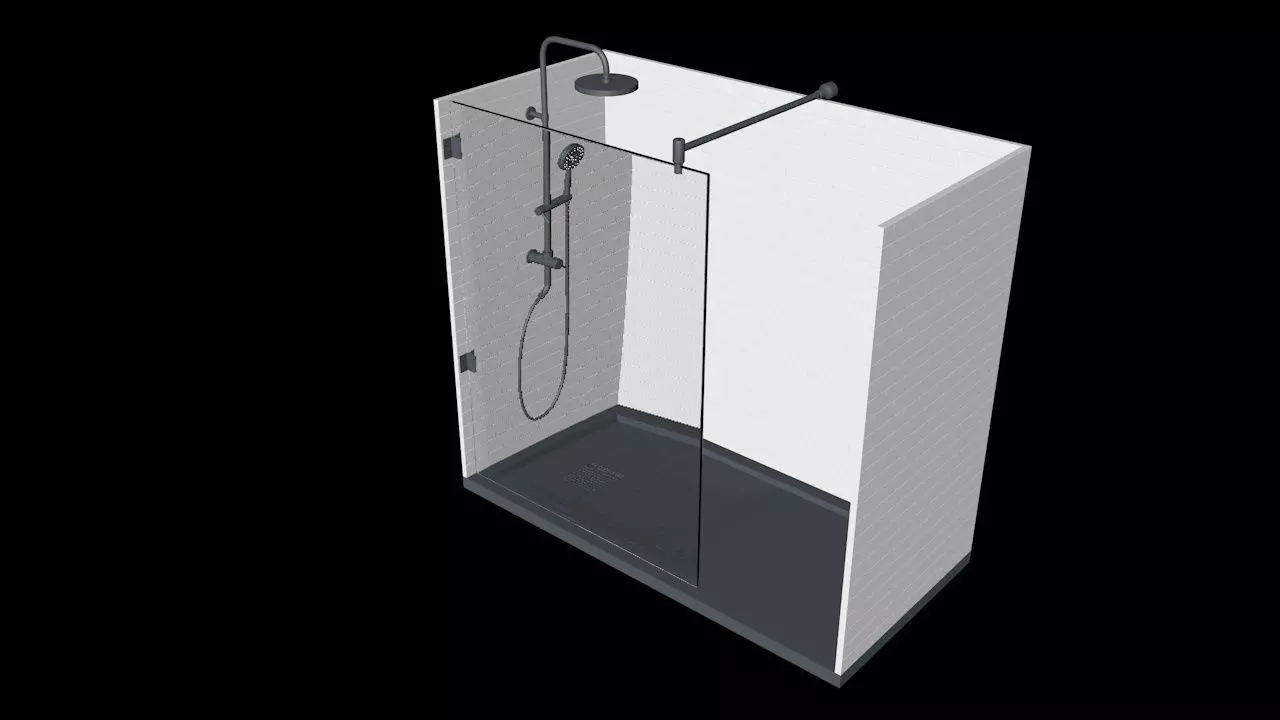 Open Door Rain Fall Shower Free 3D model