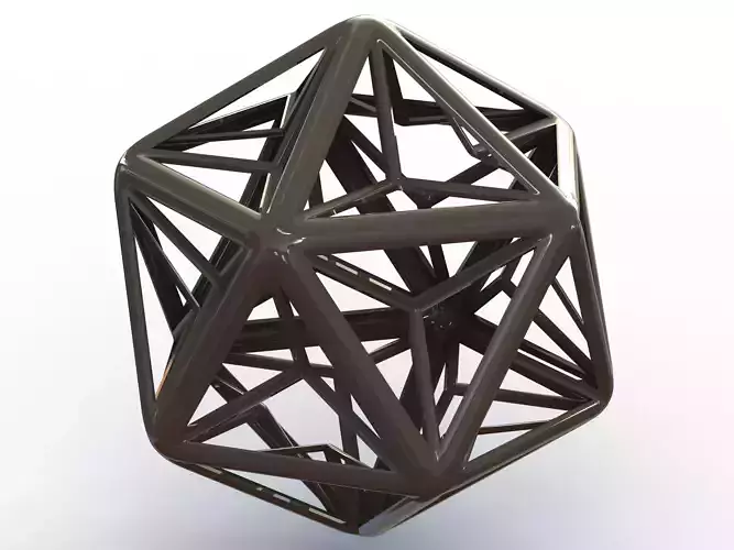 Wireframe Shape Great Dodecahedron 3D print model