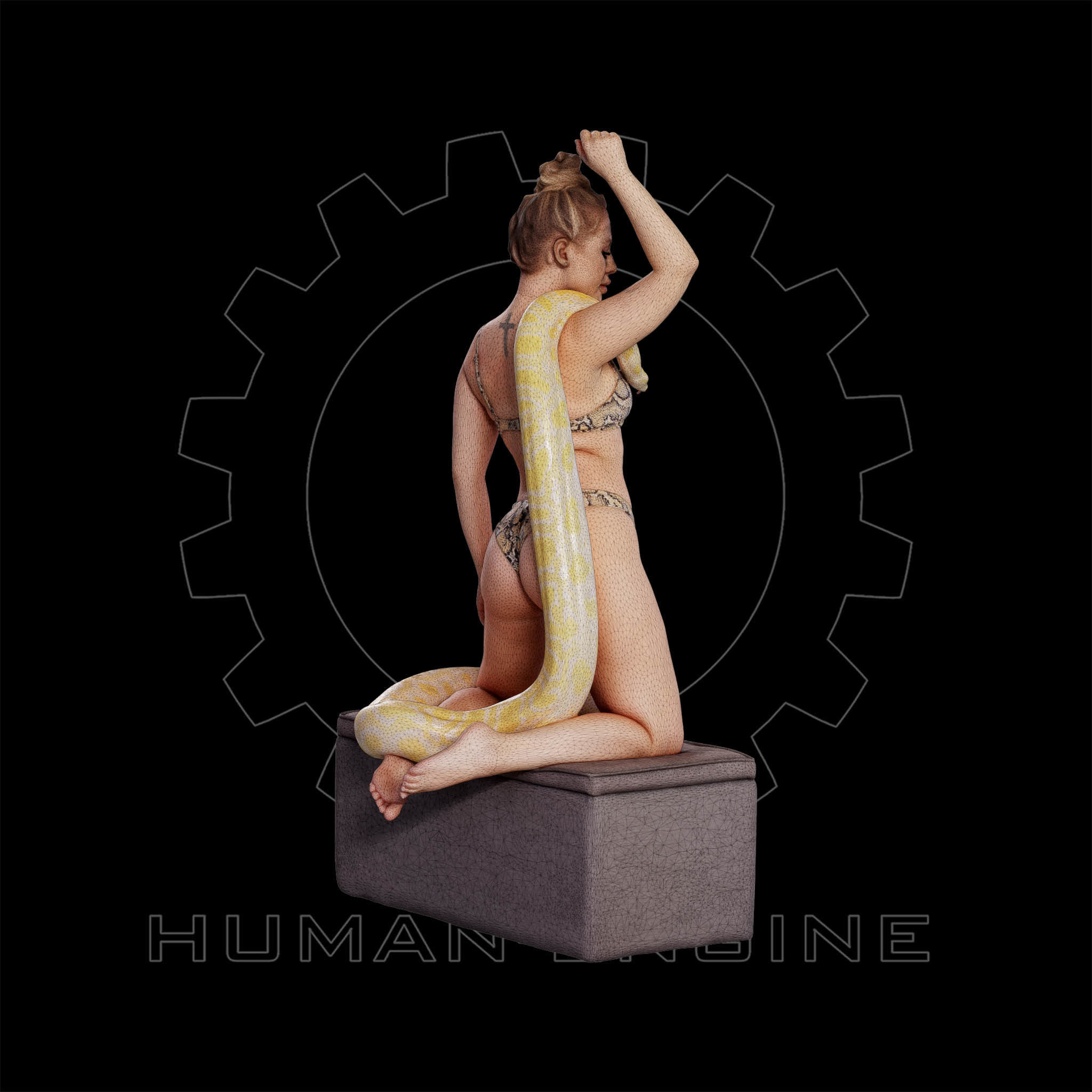 Female Scan - Woman Holding a Snake 103 3D model_8