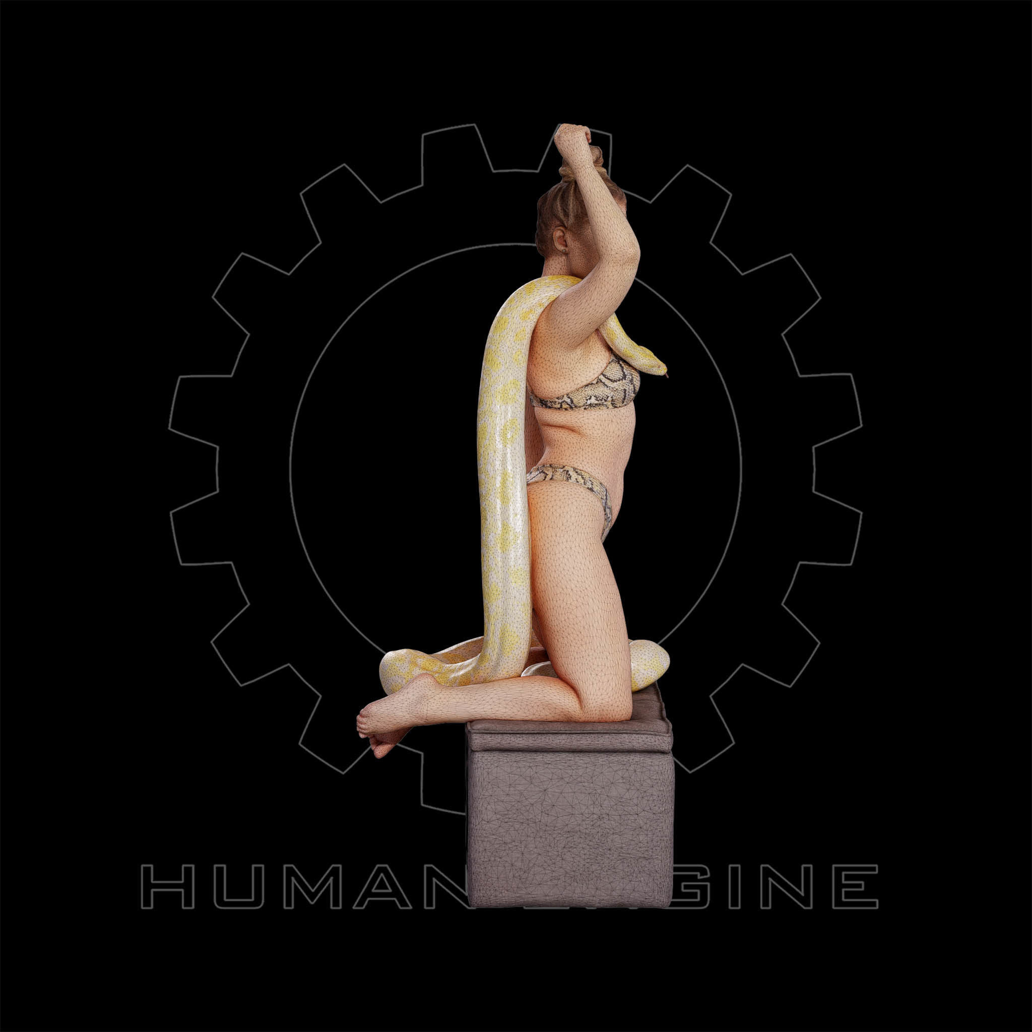 Female Scan - Woman Holding a Snake 103 3D model_6
