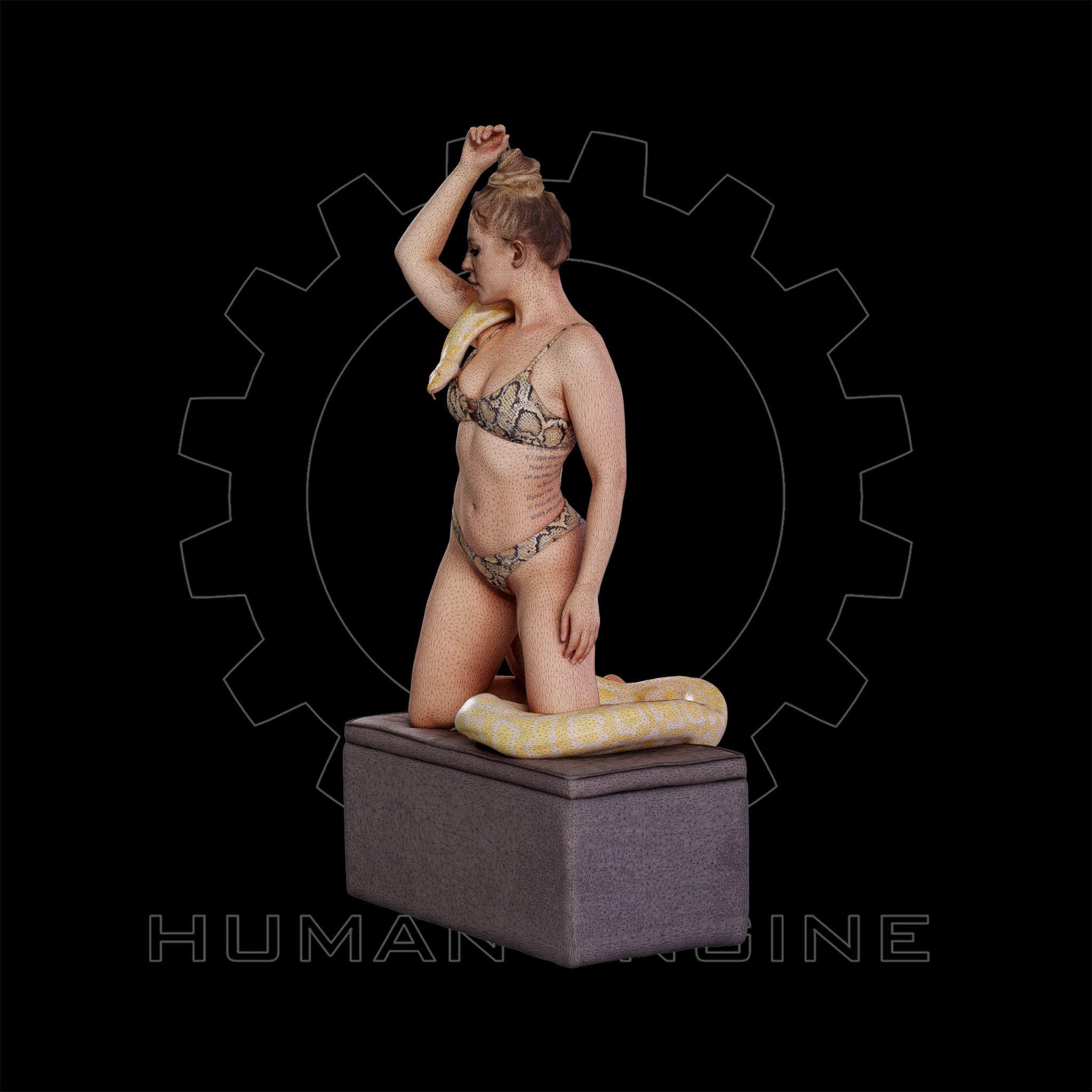 Female Scan - Woman Holding a Snake 103 3D model_16