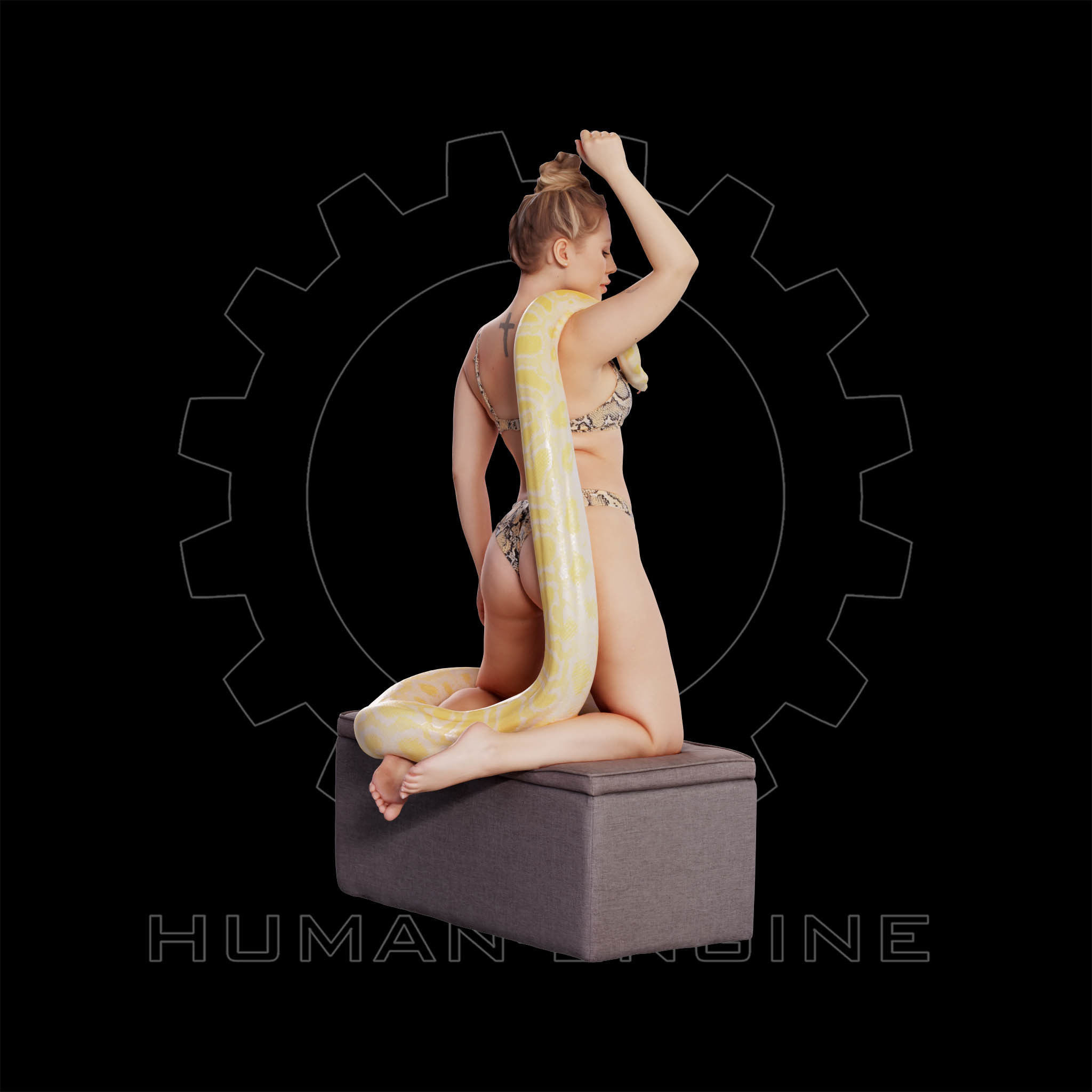 Female Scan - Woman Holding a Snake 103 3D model_7