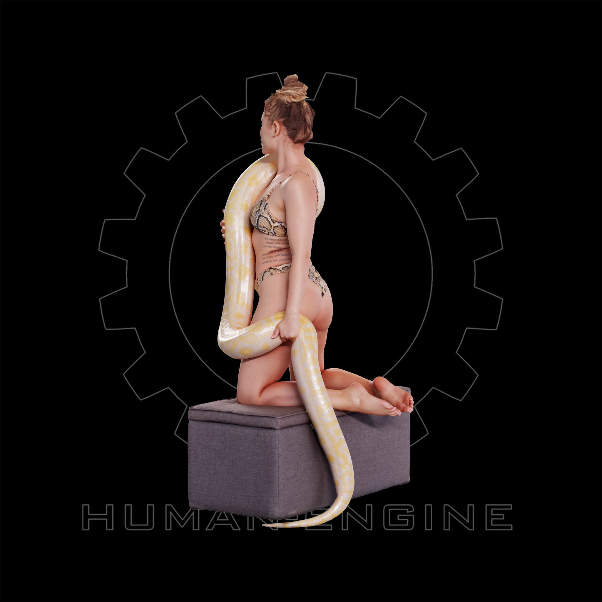 Female Scan - Woman Holding a Snake 126 3D model_11
