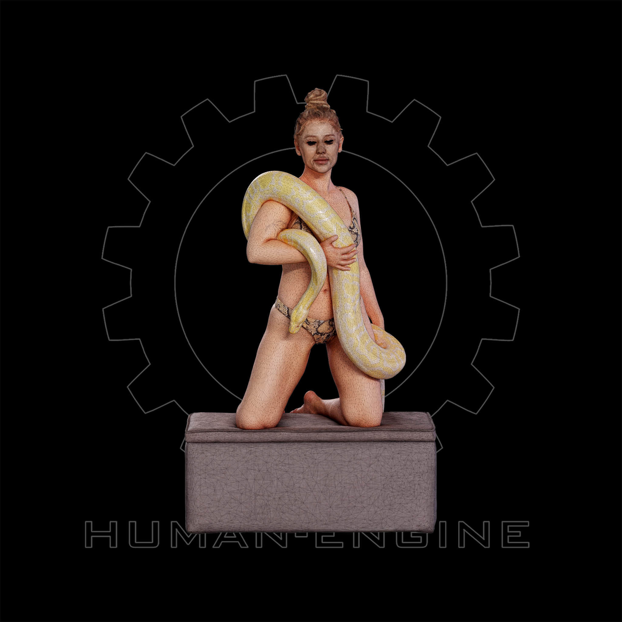 Female Scan - Woman Holding a Snake 126 3D model_2