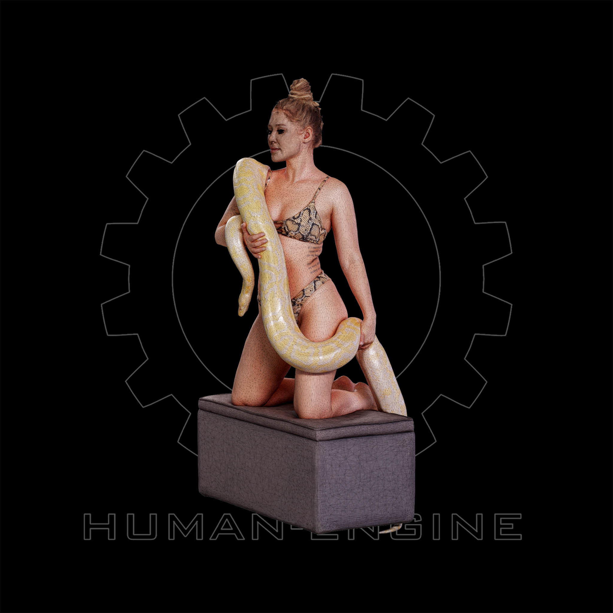 Female Scan - Woman Holding a Snake 126 3D model_16