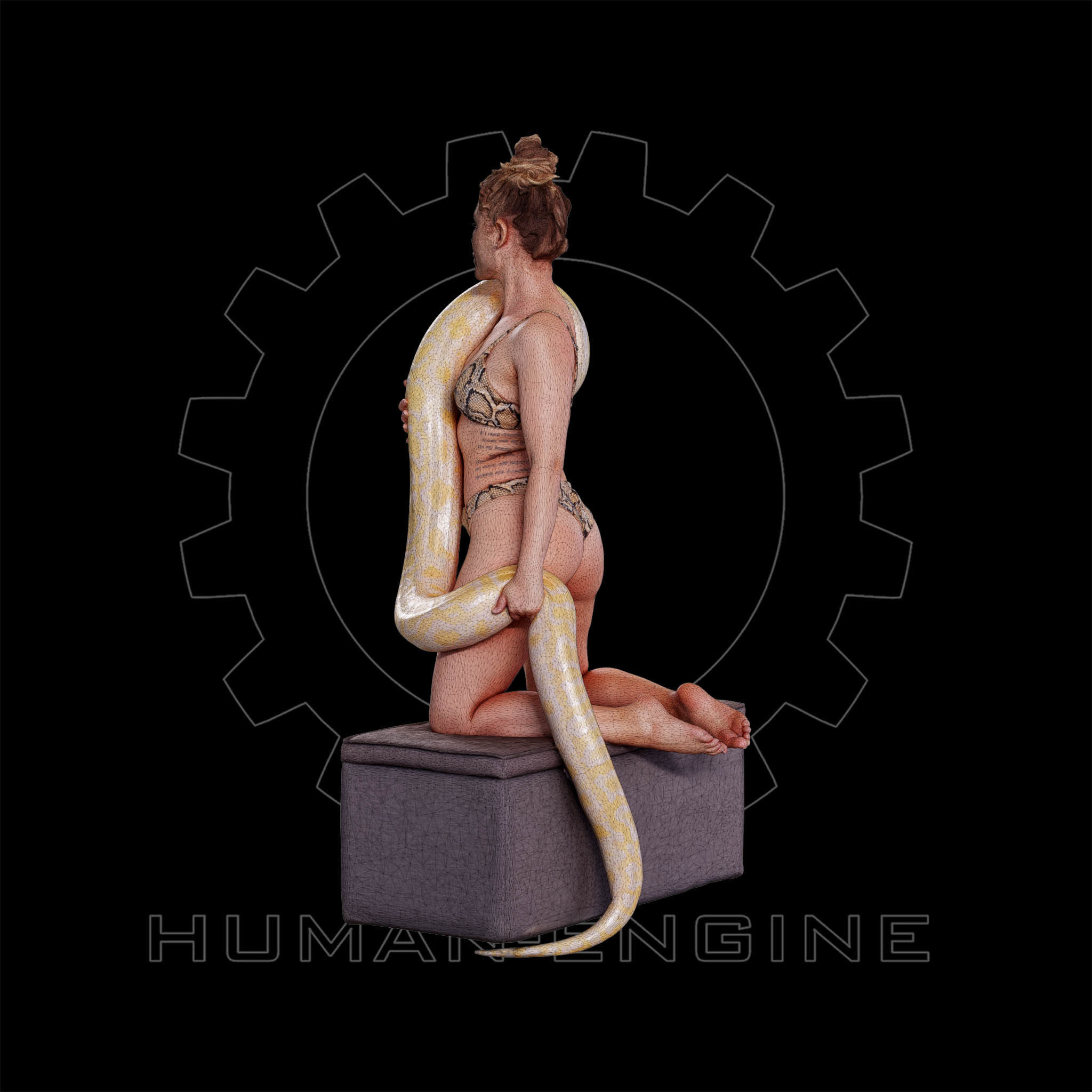 Female Scan - Woman Holding a Snake 126 3D model_12