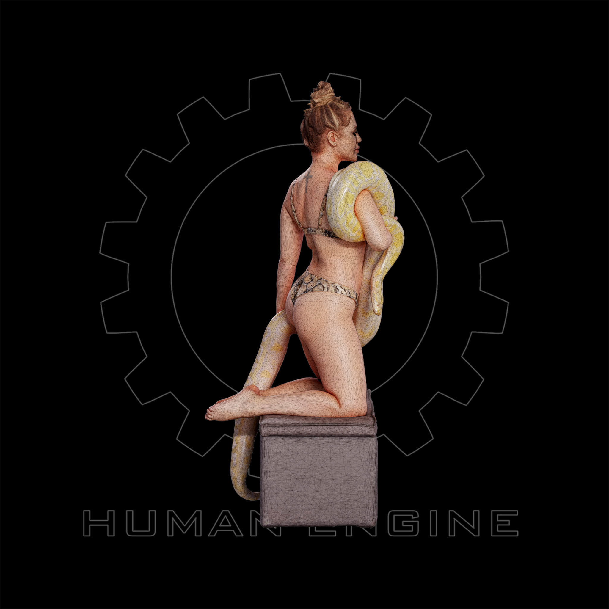 Female Scan - Woman Holding a Snake 126 3D model_6