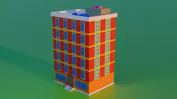  A Building 3D Lowpoly model