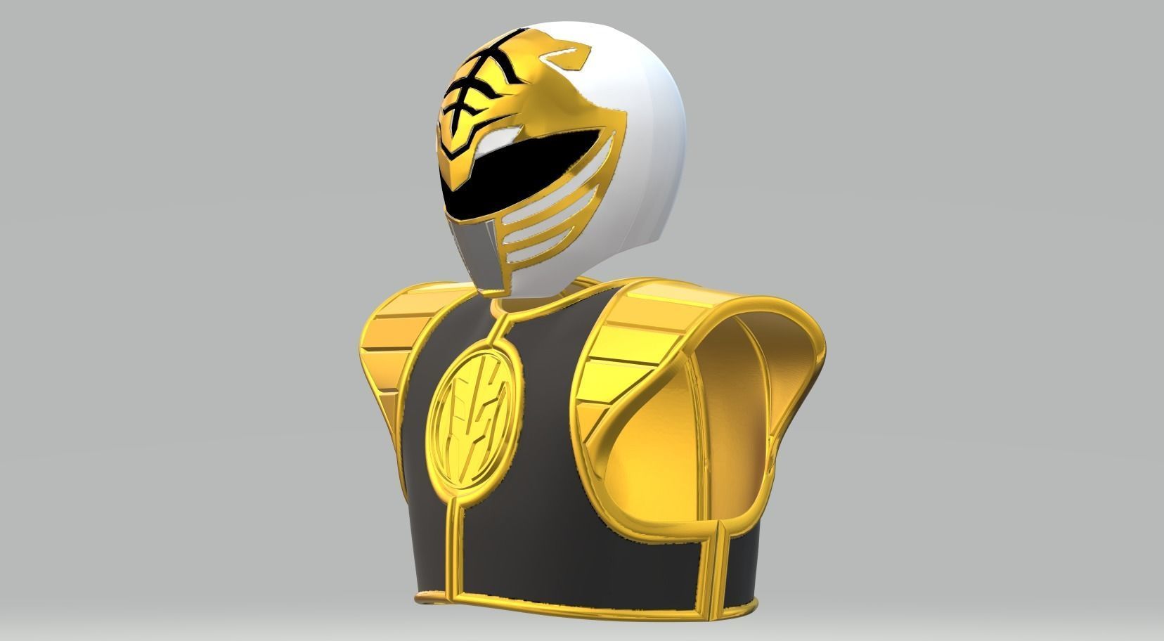 White Power Ranger Shield MMPR White 3D print model_5