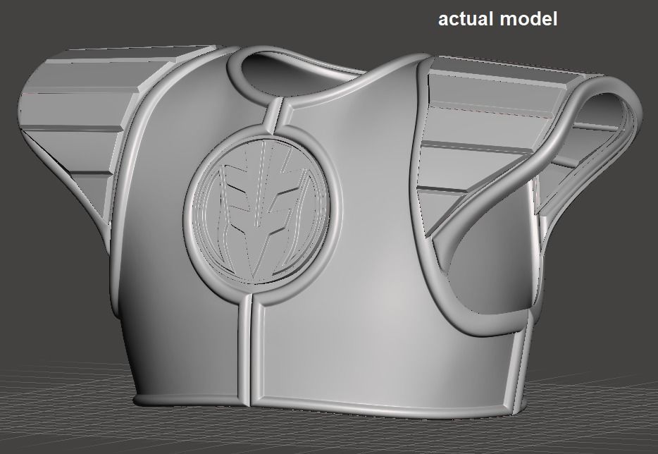 White Power Ranger Shield MMPR White 3D print model_10