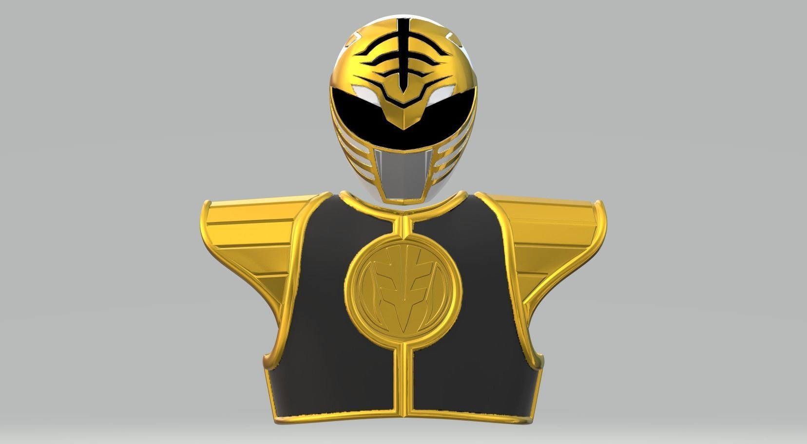 White Power Ranger Shield MMPR White 3D print model_3