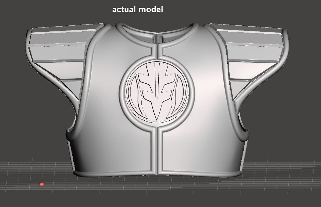 White Power Ranger Shield MMPR White 3D print model_6