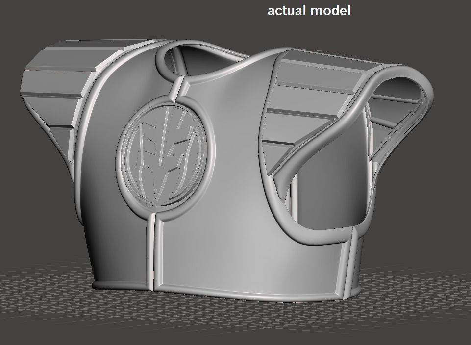 White Power Ranger Shield MMPR White 3D print model_8